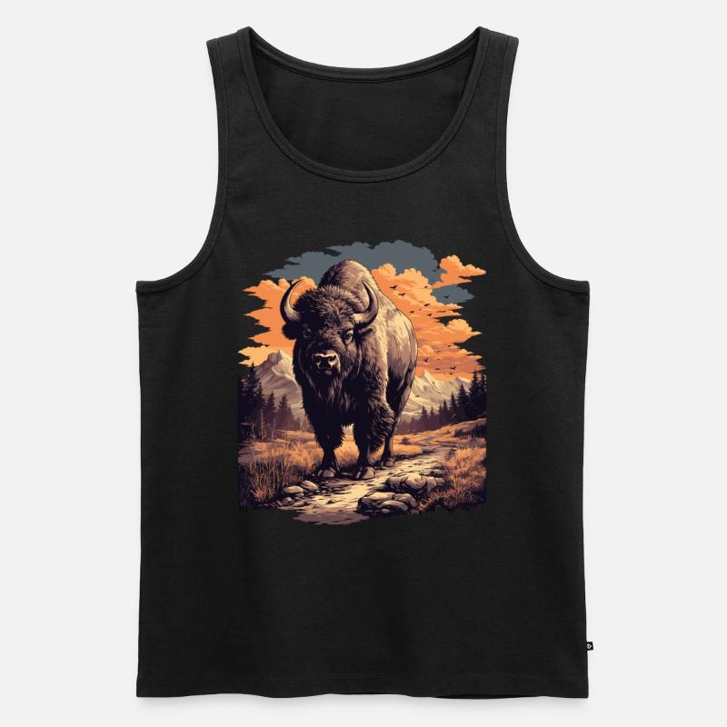 Bisons Bison - Männer Premium Bio Tank Top - Schwarz
