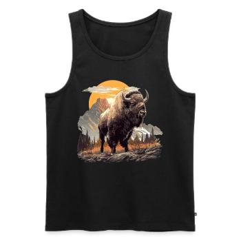 Bisons Bison - Men's Premium Organic Tank Top - black - Front - AI Model Male 178 light (178cm)