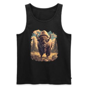 Bisons Bison - Men's Premium Organic Tank Top - black - Front - AI Model Male 178 light (178cm)
