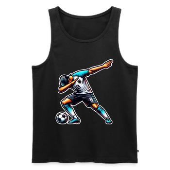 Soccer Soccer Player - Men's Premium Organic Tank Top - black - Front - AI Model Male 178 light (178cm)