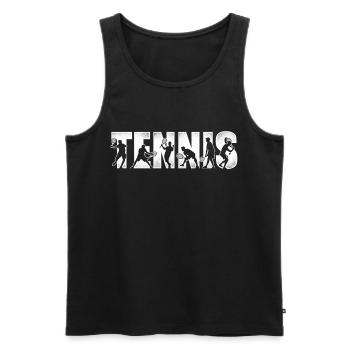 Drôle de joueur de tennis Raquette Tennis - Débardeur bio Premium Homme - noir - Devant - Michal (187cm)
