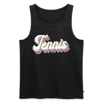 Funny Tennis Player Racket 80s 90 - Männer Premium Bio Tank Top - Schwarz - Vorne - Michal (187cm)