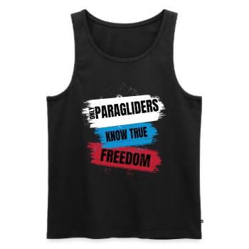 Only Paragliders Know True Freedom - Men's Premium Organic Tank Top - black - Front - AI Model Male 178 light (178cm)
