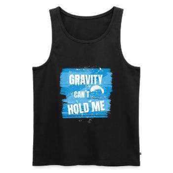 Gravity Can’t Hold Me – Puissance du parapente - Débardeur bio Premium Homme - noir - Devant - AI Model Male 178 light (178cm)