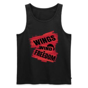 Ailes, vent, liberté – Paragliding Spirit - Débardeur bio Premium Homme - noir - Devant - AI Model Male 178 light (178cm)