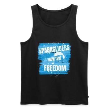 Only Paragliders Know True Freedom - Men's Premium Organic Tank Top - black - Front - AI Model Male 178 light (178cm)