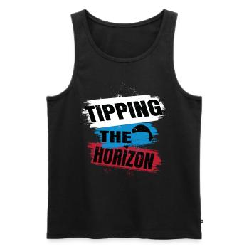Tipping the Horizon – Paragliding Adventure - Men's Premium Organic Tank Top - black - Front - AI Model Male 178 light (178cm)