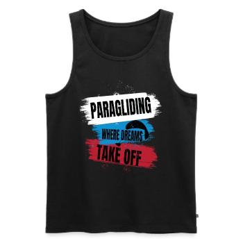 Paragliding – Where Dreams Take Off - Men's Premium Organic Tank Top - black - Front - Michal (187cm)