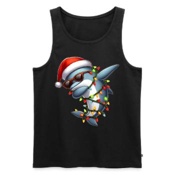 Polka Dot Dolphin Sunglasses Cute Christmas - Men's Premium Organic Tank Top - black - Front - AI Model Male 178 light (178cm)