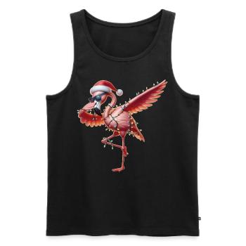 Polka Dot Flamingo Sunglasses Cute Christmas - Men's Premium Organic Tank Top - black - Front - Michal (187cm)