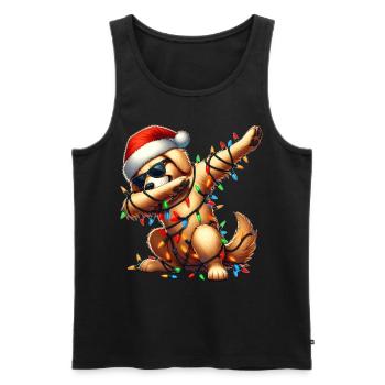 Polka Dot Golden Retriever Sunglasses Cute We - Men's Premium Organic Tank Top - black - Front - Michal (187cm)