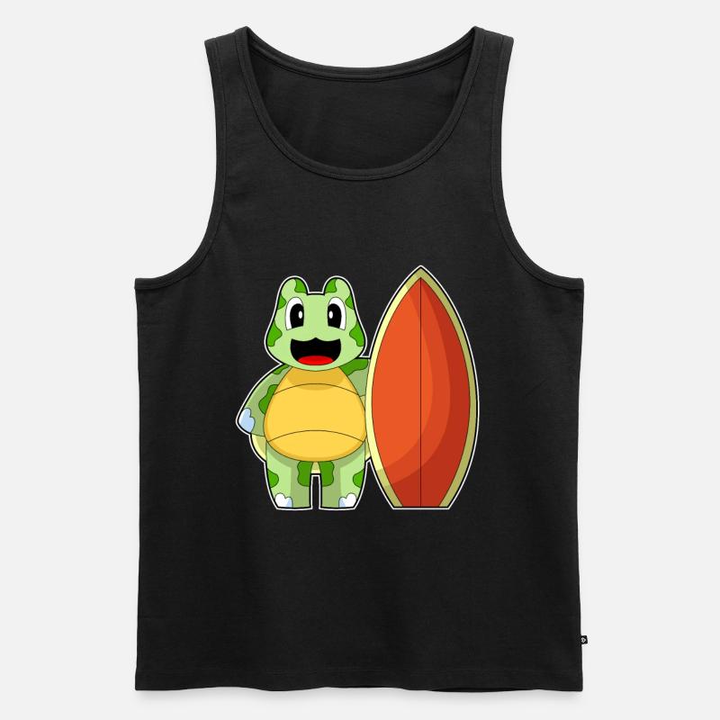 Turtle Surfer Surfboard - Men's Premium Organic Tank Top - black