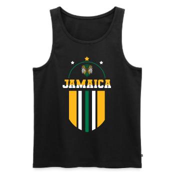 Jamaïque Jamaïque Rasta Raggea Drapeau Rastafari - Débardeur bio Premium Homme - noir - Devant - AI Model Male 178 light (178cm)