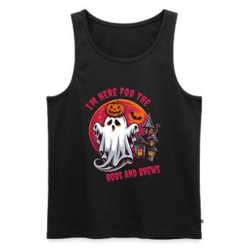 Funny Ghosts Halloween Outfit Women - Men's Premium Organic Tank Top - black - Front - Michal (187cm)