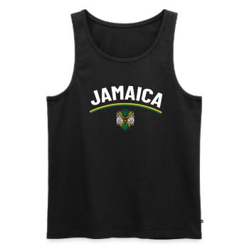 Jamaïque Jamaïque Rasta Raggea Drapeau Rastafari - Débardeur bio Premium Homme - noir - Devant - AI Model Male 178 light (178cm)