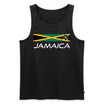 Jamaïque Jamaïque Rasta Raggea Drapeau Rastafari - Débardeur bio Premium Homme - noir - Devant - AI Model Male 178 light (178cm)
