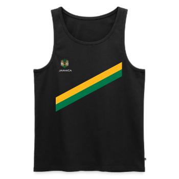 Jamaïque Jamaïque Rasta Raggea Drapeau Rastafari - Débardeur bio Premium Homme - noir - Devant - AI Model Male 178 light (178cm)