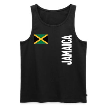 Jamaïque Jamaïque Rasta Raggea Drapeau Rastafari - Débardeur bio Premium Homme - noir - Devant - AI Model Male 178 light (178cm)