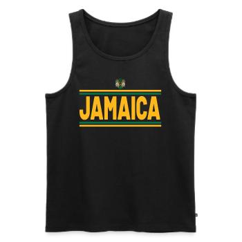 Jamaïque Jamaïque Rasta Raggea Drapeau Rastafari - Débardeur bio Premium Homme - noir - Devant - AI Model Male 178 light (178cm)