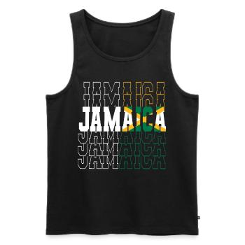 Jamaïque Jamaïque Rasta Raggea Drapeau Rastafari - Débardeur bio Premium Homme - noir - Devant - AI Model Male 178 light (178cm)
