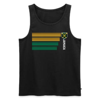 Jamaïque Jamaïque Rasta Raggea Drapeau Rastafari - Débardeur bio Premium Homme - noir - Devant - AI Model Male 178 light (178cm)