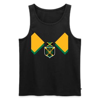 Jamaïque Jamaïque Rasta Raggea Drapeau Rastafari - Débardeur bio Premium Homme - noir - Devant - AI Model Male 178 light (178cm)