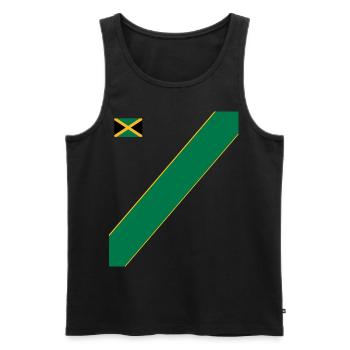 Jamaïque Jamaïque Rasta Raggea Drapeau Rastafari - Débardeur bio Premium Homme - noir - Devant - AI Model Male 178 light (178cm)