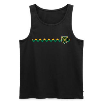 Jamaïque Jamaïque Rasta Raggea Drapeau Rastafari - Débardeur bio Premium Homme - noir - Devant - AI Model Male 178 light (178cm)