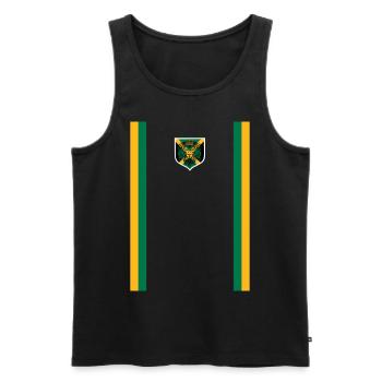 Jamaïque Jamaïque Rasta Raggea Drapeau Rastafari - Débardeur bio Premium Homme - noir - Devant - AI Model Male 178 light (178cm)