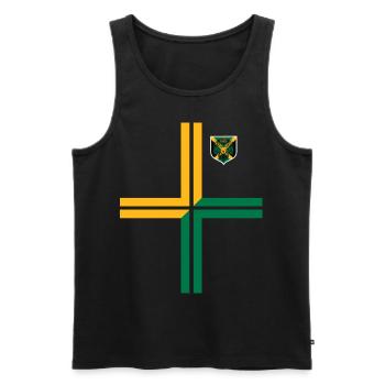 Jamaïque Jamaïque Rasta Raggea Drapeau Rastafari - Débardeur bio Premium Homme - noir - Devant - AI Model Male 178 light (178cm)