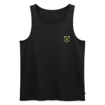 Jamaïque Jamaïque Rasta Raggea Drapeau Rastafari - Débardeur bio Premium Homme - noir - Devant - AI Model Male 178 light (178cm)