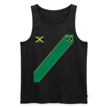 Jamaïque Jamaïque Rasta Raggea Drapeau Rastafari - Débardeur bio Premium Homme - noir - Devant - AI Model Male 178 light (178cm)