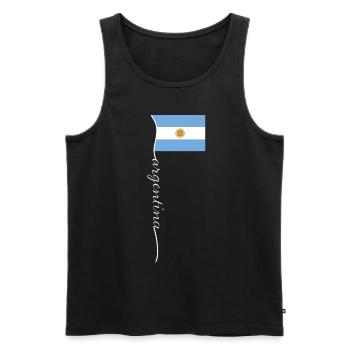 Argentinien Geschenk Argentina Argentine Flagge - Männer Premium Bio Tank Top - Schwarz - Vorne - AI Model Male 178 light (178cm)