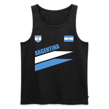 Argentine Cadeau Argentine Drapeau argentin - Débardeur bio Premium Homme - noir - Devant - Michal (187cm)