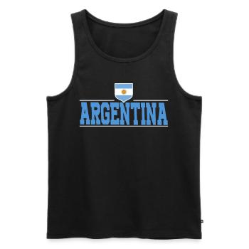 Argentinien Geschenk Argentina Argentine Flagge - Männer Premium Bio Tank Top - Schwarz - Vorne - AI Model Male 178 light (178cm)