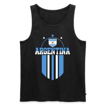 Argentinien Geschenk Argentina Argentine Flagge - Männer Premium Bio Tank Top - Schwarz - Vorne - AI Model Male 178 light (178cm)