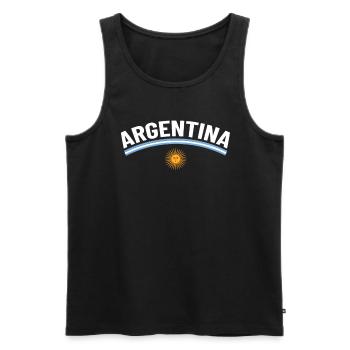 Argentinien Geschenk Argentina Argentine Flagge - Männer Premium Bio Tank Top - Schwarz - Vorne - AI Model Male 178 light (178cm)