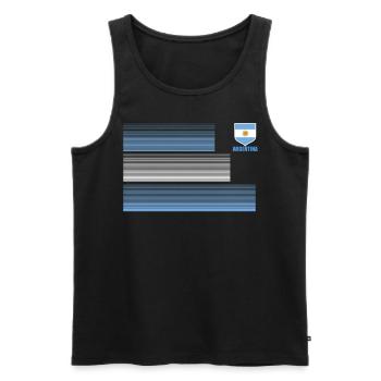 Argentinien Geschenk Argentina Argentine Flagge - Männer Premium Bio Tank Top - Schwarz - Vorne - AI Model Male 178 light (178cm)