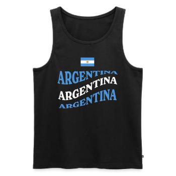 Argentinien Geschenk Argentina Argentine Flagge - Männer Premium Bio Tank Top - Schwarz - Vorne - AI Model Male 178 light (178cm)