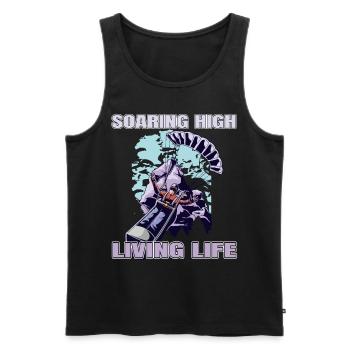 Soaring High Living Life – Paragliding Design - Men's Premium Organic Tank Top - black - Front - AI Model Male 178 light (178cm)