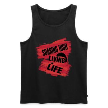 Soaring High Living Life – Paragliding Design - Men's Premium Organic Tank Top - black - Front - AI Model Male 178 light (178cm)