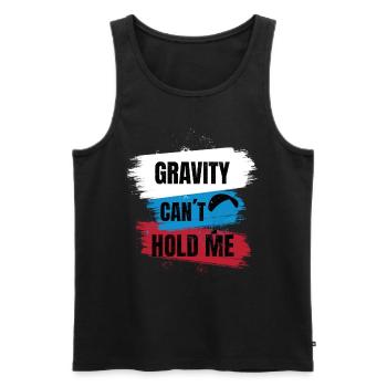 Gravity Can't Hold Me – Paragliding Design - Men's Premium Organic Tank Top - black - Front - AI Model Male 178 light (178cm)