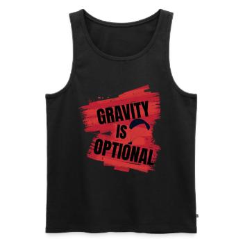 Gravity Is Optional – Paragliding Design - Men's Premium Organic Tank Top - black - Front - Michal (187cm)