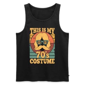 70s Seventies 1970s Party Outfit Costume - Men's Premium Organic Tank Top - black - Front - Michal (187cm)