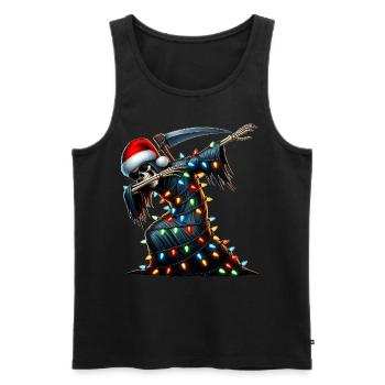 Dabbing Sensenmann der Tod Sonnenbrille niedlich - Männer Premium Bio Tank Top - Schwarz - Vorne - Michal (187cm)