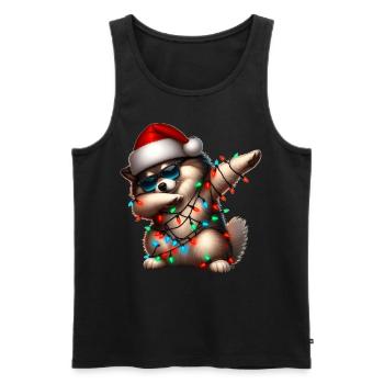 Tupfende Keeshond Hund Sonnenbrille Niedlich Weihn - Männer Premium Bio Tank Top - Schwarz - Vorne - AI Model Male 178 light (178cm)