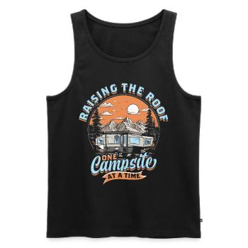 Pop Up Camper Folding Caravan Raising The Roof - Men's Premium Organic Tank Top - black - Front - AI Model Male 178 light (178cm)