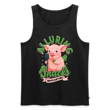 ASMR Whisper Alluring Snacks Mouth Rapture - Men's Premium Organic Tank Top - black - Front - AI Model Male 178 light (178cm)