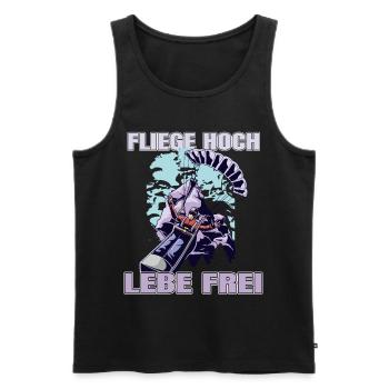 Fly high, live free - Men's Premium Organic Tank Top - black - Front - AI Model Male 178 light (178cm)