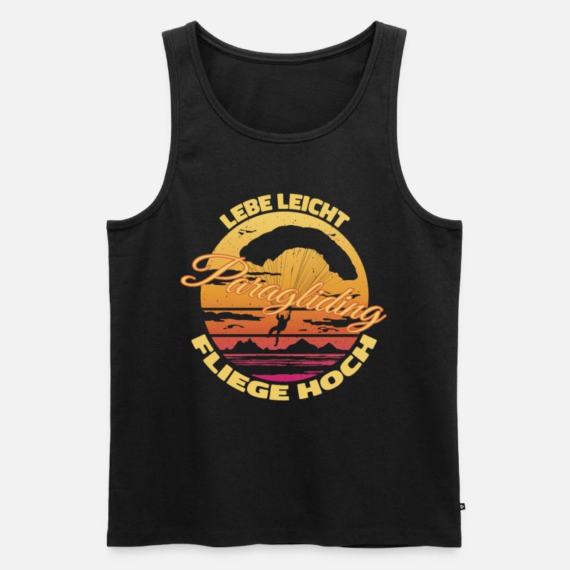 Lebe leicht, fliege hoch - Männer Premium Bio Tank Top - Schwarz
